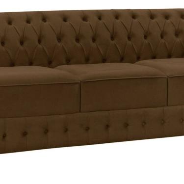 Imagem de Namoradeira Chesterfield Bourbon Veludo 3 Lugares Marrom