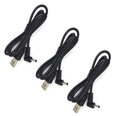 Imagem de DZYDZR 3 cabos de extensão USB para CC – 5 V USB 2.0 portas macho para DC 5V L tipo macho 3,5 mm x 1,35 mm cabo de alimentação preto 100 cm (3,3 pés)