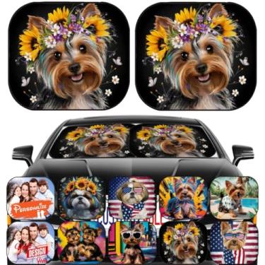 Imagem de Maizi Para-brisa de carro para janela, 2 peças, ajuste universal, para-brisa de carro, pára-brisa design pequeno para cães, animal de estimação, Yorkshire terrier, filhote de cachorro, serve para a