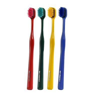 Imagem de Escovas de dentes manuais de fácil aderência, escovas de dentes ultra macias para adultos, conjunto de escovas de dentes extra limpas para casa, 5 unidades, cor aleatória-B02