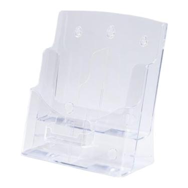 Imagem de menolana Folheto folheto titular acrílico expositor folheto revistas titular do cartão de visita para menu recepção reunião restaurante sinal, 2 camadas 23.5x11.5x27cm