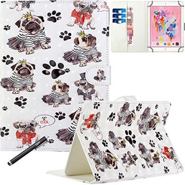 Imagem de Capa universal de 17 cm, capa protetora de couro PU GSFY com fecho magnético com bolso para cartão/dinheiro para Samsung/Kindle/Huawei/Lenovo/HP/Asus/Acer e todos os tablets de 7 polegadas, padrão B1