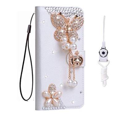 Imagem de Capa para iPod Touch 7, Touch 6, Touch 5, capa de couro para meninas, com compartimentos para filo e suporte, capa protetora flip e alça de pescoço para Apple iPod Touch 5 6 7 (borlas)