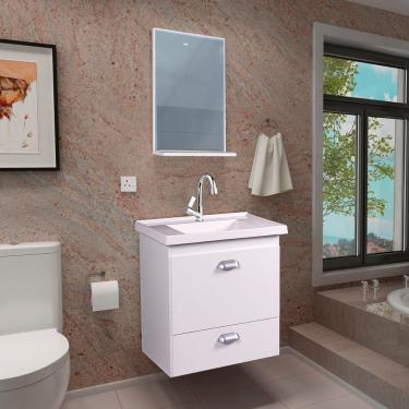 Imagem de Gabinete de Banheiro com Espelheira Kit Guarulhos 50cm