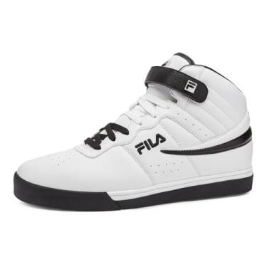Imagem de Fila Tênis masculino esportivo esportivo casual cano alto Vulc 13 cano médio com cadarço, Branco/preto, 9