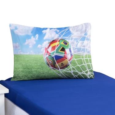 Imagem de Jogo Lençol Cama Solteiro Infantil Personagens duas peças (Futebol)