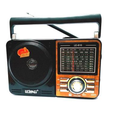 Imagem de Rádio Portátil Retro Usb Sd Peandrive Am/Fm/Sw Lelong Le-610 Bivolt