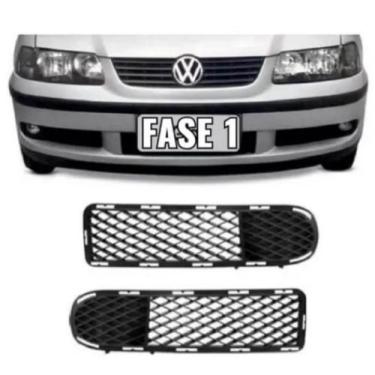 Imagem de Par Grade Milha Parachoque Saveiro G3 2002 S/ Furo - 5259374