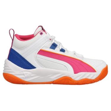 Imagem de Puma Tênis infantil masculino Rebound Future Evo High Casual - Branco, Branco, 5.5 Big Kid