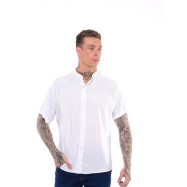Imagem de Camisa social gola padre de linho - Volgue, Branco, M