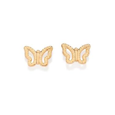 Imagem de Brincos rommanel banhado ouro 3x 24k 18k e 22k feminino pequeno borbol