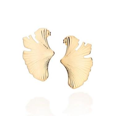 Imagem de Brincos banhado ouro 3x 24k 18k e 22k feminino rommanel grande maxi pa
