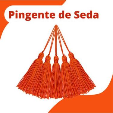 Imagem de Pingente De Seda Tassel - Franja - Laranja - Com 20 Unidades - Nybc