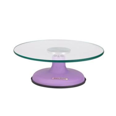 Imagem de Bailarina Para Bolo Boleira De Vidro Giratória Profissional Com Rolame