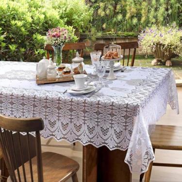 Imagem de Toalha de Mesa Retangular 6 Lugares Rendada Arabesco Interlar, 6 Lugar