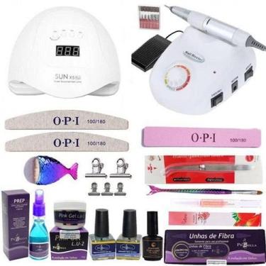 Imagem de Kit Piubella Fibra/Gel Cabine Sun  Uv/Led+Lixadeira Bvt