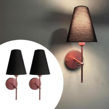 Imagem de Kit 2 Arandelas de Parede Com Interruptor liga/desliga Rose Gold Com C