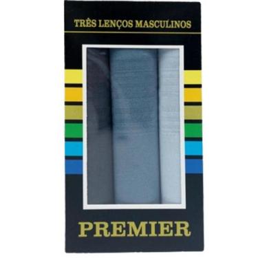 Imagem de Kit 3 lenços de bolso masculino premier 39 cm x 39 cm, 344d, Cinza, Ci