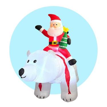 Imagem de Papai Noel Polar Inflável C/Luz Enfeite Natal Bivolt 2x1,8m - Top Nata