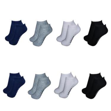 Imagem de Kit 6 Pares Soquete Cano Curto Invisível Unissex Várias Cores Sortidas