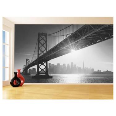 Imagem de Papel De Parede Cidade Ponte Prédios New York 3,5M Ncd282 - Você Decor