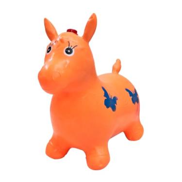 Imagem de CAVALINHO INFANTIL UPA UPA DE BORRACHA COM SOM 56CM (LARANJA)