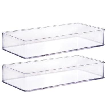 Imagem de Organizador de plástico acrílico 29,2 x 14,6 x 5,45 cm H1 2 unidades P