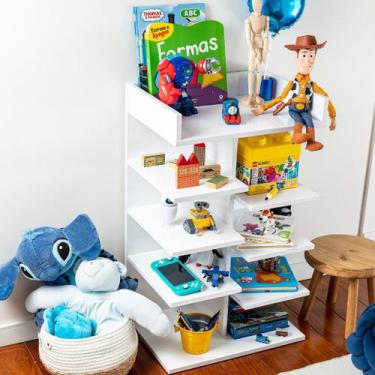 Imagem de Mesa Lateral Organizadora Apoio de Canto Multiuso Decora - Móveis C.