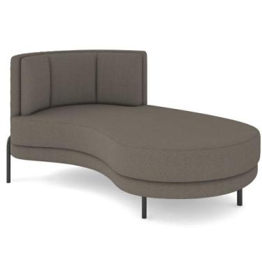 Imagem de Chaise Longue Divã 164cm Braço Esquerdo Logus D06 Bouclê Bege Escuro -