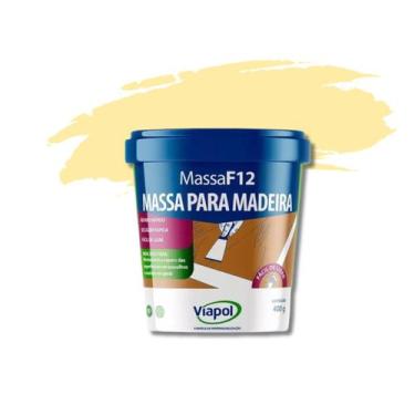 Imagem de Massa Calafetar F12 Reparar Correção Madeira Viapol 400g, marfim