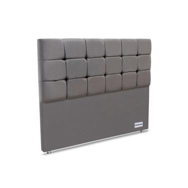 Imagem de Cabeceira Cama Box Estofada Piave Linho Casal - Linho Cinza - Ortobom
