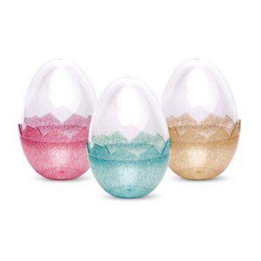 Imagem de Ovo Transparente Glitter em Acrílico P 8x11cm - 01 unidade - Cromus Pá