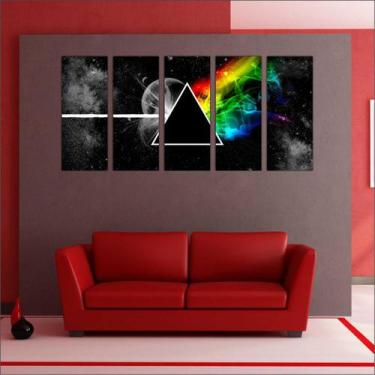 Imagem de Quadro Decorativo Banda Pink Floyd Mosaico Com 5 Peças GG1 - Vital Qua