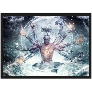 Imagem de Quadro Decorativo Budismo Buda Chácras Com Moldura G07 - Vital Quadros