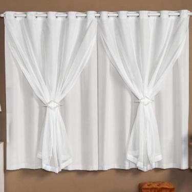 Imagem de Cortina Sala Voial com forro de Microfibra + Presilha 2.00m x 1.80m Jo