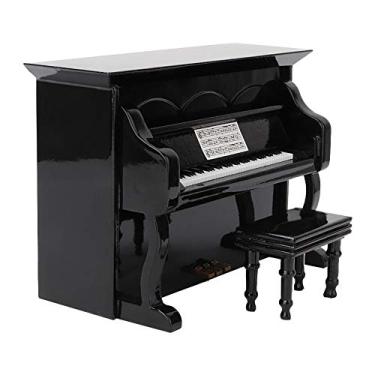 Imagem de Piano Vertical Preto Premium para Músicos Profissionais, Piano de Cauda Acústico de para Prática ou Concertos, Design Elegante para Decoração de Casa