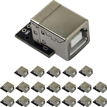 Imagem de risingsaplings 20 conectores USB tipo B fêmea placa breakout 4 pinos 2,54 mm / 0,1" saída PCB conversor