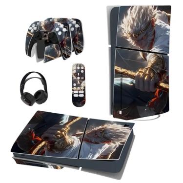 Imagem de PlayVital Conjunto completo de adesivos para ps5 Slim Console Disc Edition (o novo design menor), capa de decalque de vinil para controle ps5, fone de ouvido e estação de carregamento - Sage Wukong