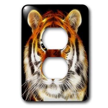 Imagem de 3dRose Lsp_6607_6 Capa de tomada Tiger Fractalius Art 2, multicolorido