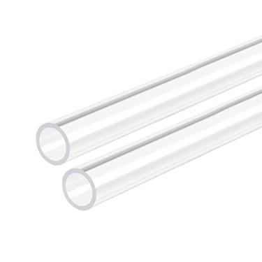Imagem de DMiotech 2 tubos de plástico rígido de acrílico transparente de 8 mm x 10 mm, 30,5 cm, para tubo de água de aquário, sistema de resfriamento de água, encanamento