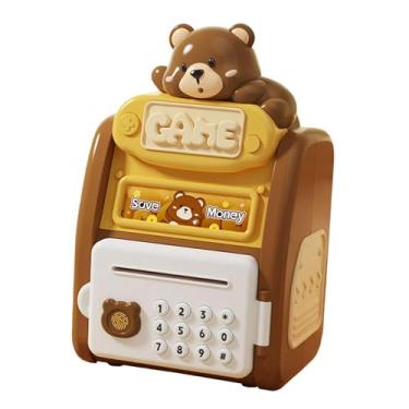 Imagem de menolana Cofrinho eletrônico ATM, cofrinho eletrônico, caixa de segurança para dinheiro, cofre com senha para poupança para idades de 3 a 8 anos, presentes, Urso