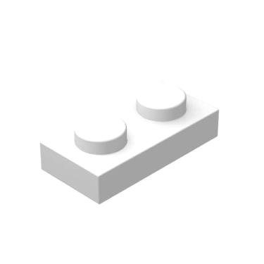 Imagem de Classic White Plates Bulk, White Plate 1x2, Building Plates Flat 100 Piece, Compatible with Lego Parts and Pieces