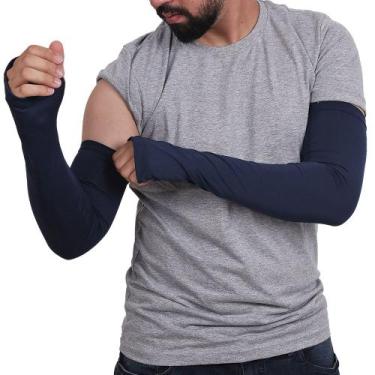 Imagem de Par De Manguito Proteção Mangote Protetor Solar Uv - USUP, Azul petról