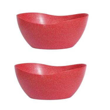 Imagem de 2un Tigela saladeira bowl oval servir 1,9lt vermelho - Evo