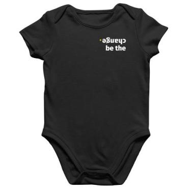 Imagem de Body Bebê Algodão Be the change - Foca na Moda, Preto, GG