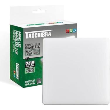 Imagem de Painel Led Taschibra Frameless Embutido Quadrado, Branco, Bivolt