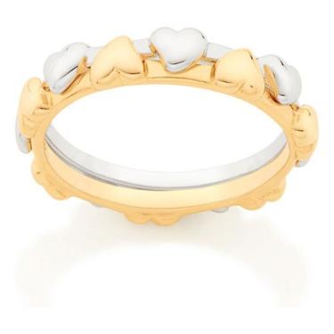 Imagem de Aliança Dupla Com Aro Formado Por Coraçõe 512827 - Rommanel, Branco, 2