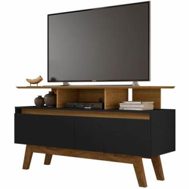 Imagem de Rack Retro Bechara Rubi 2 portas para TV de ate 50 polegadas pés de ma