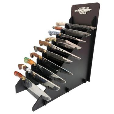 Imagem de Expositor Suporte Mesa Para Facas De 10 Facas Churrasco - Artesanato J