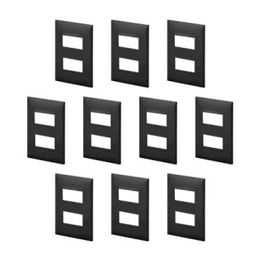 Imagem de Kit 10 Placa/Espelho 4X2 2 Modulo Preto Pial Plus+ 618506PT+ - Legrand